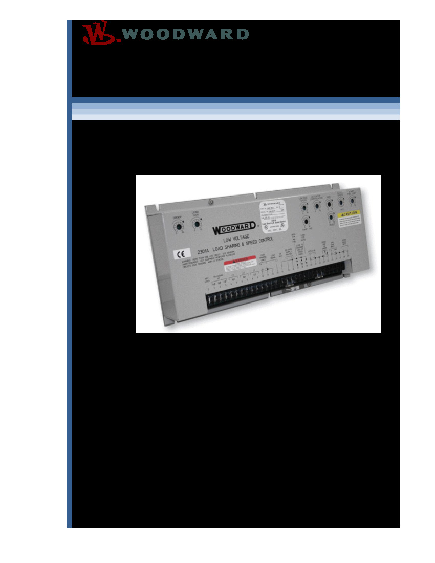 First Page Image of 2301A Electronic Load Sharing and Speed Control Installation Manual 82389.pdf